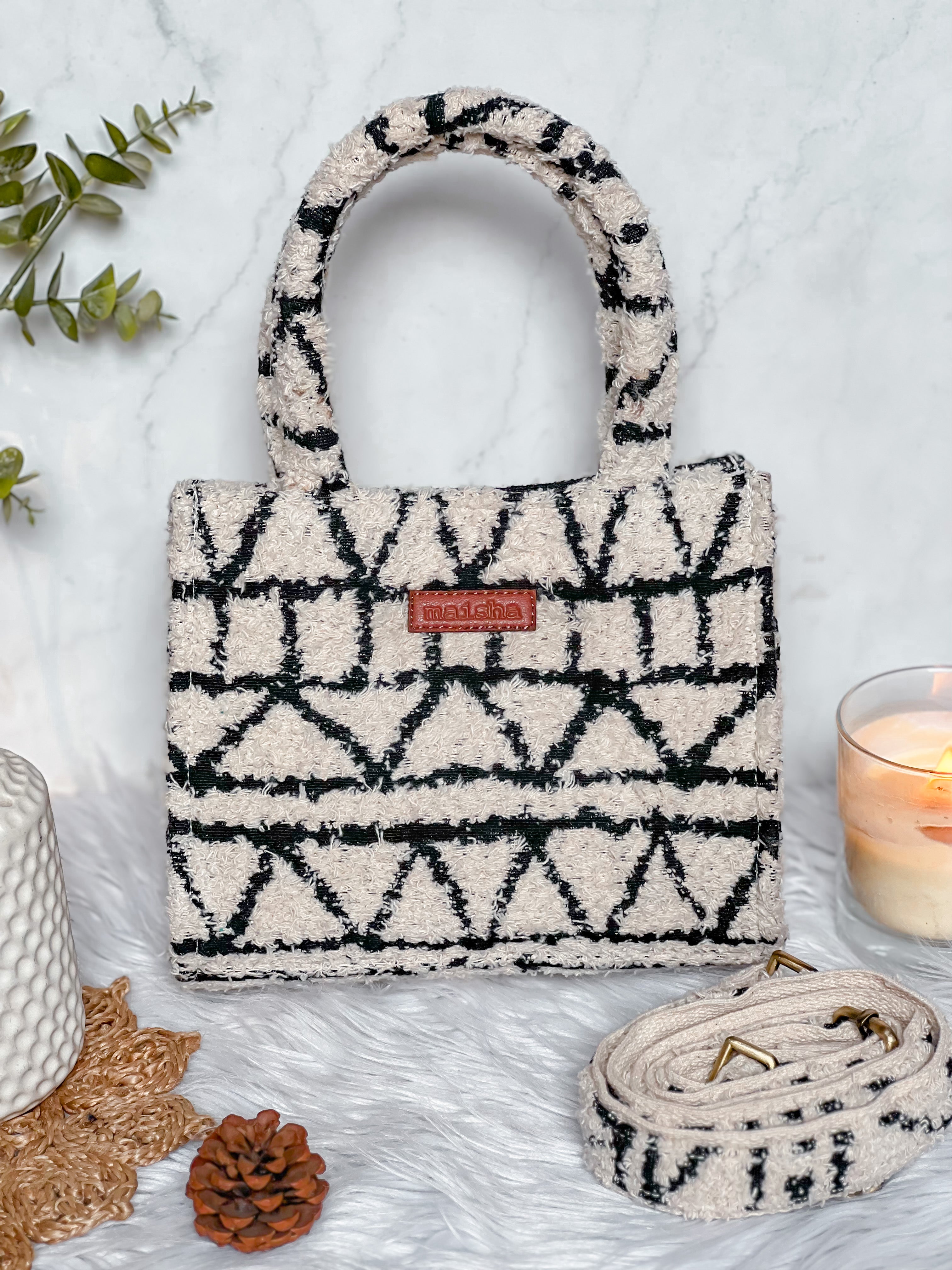 Monochrome Fuzz Box Bag (SMALL)