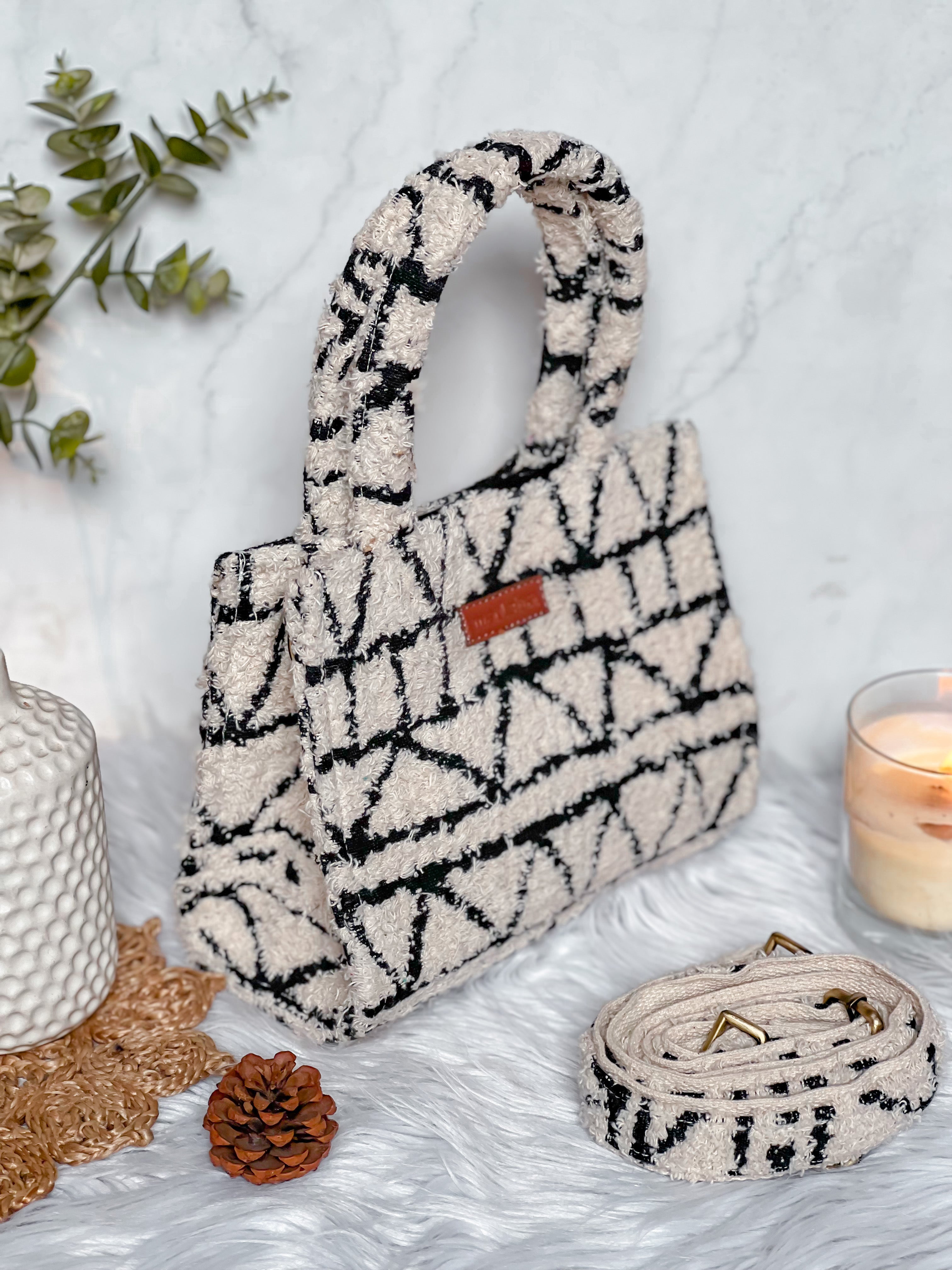 Monochrome Fuzz Box Bag (SMALL)