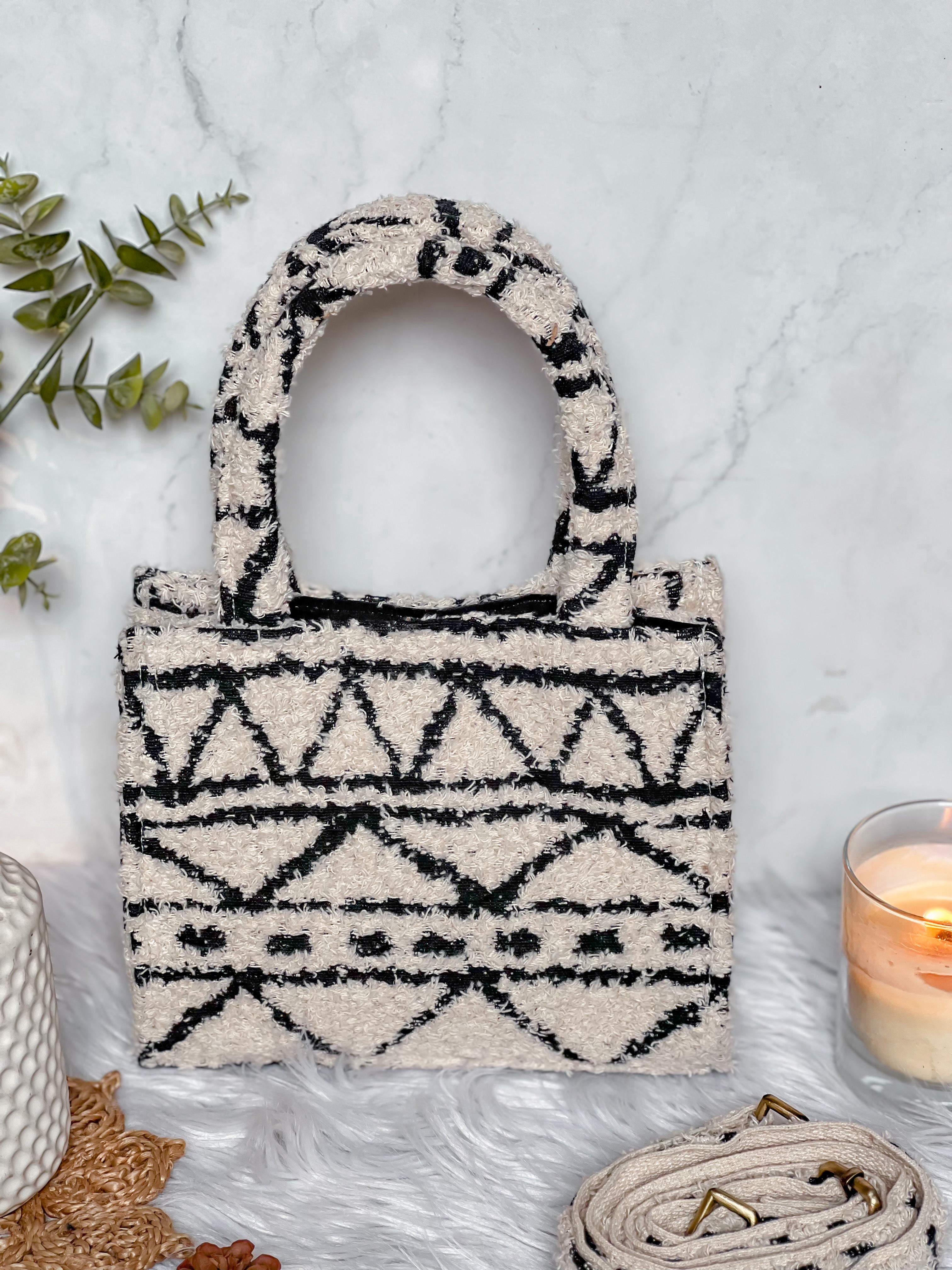 Monochrome Fuzz Box Bag (SMALL)