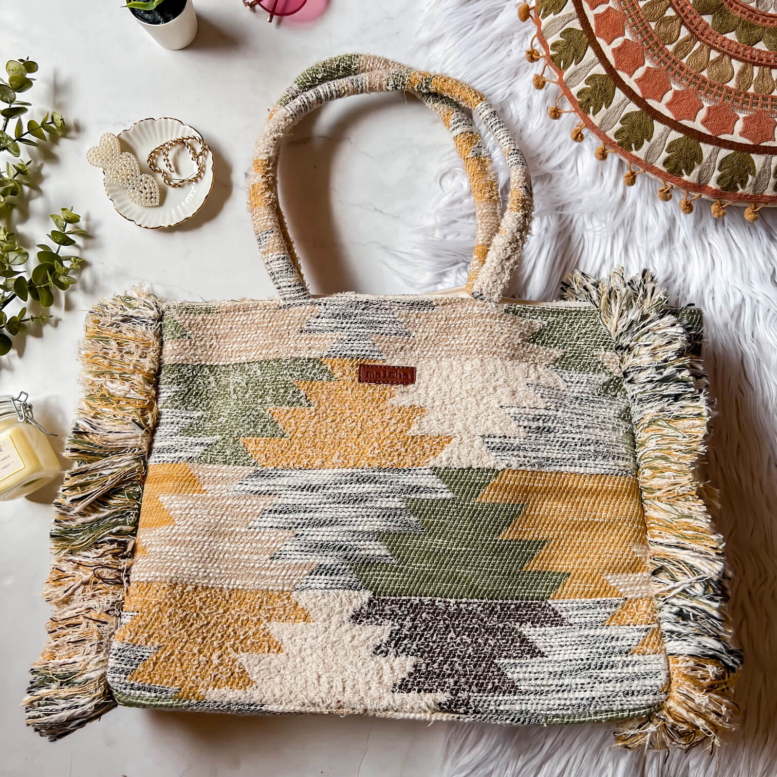 Tropical Fringe Box Bag